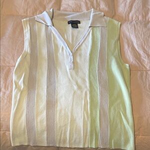 White Sleeveless Polo Top